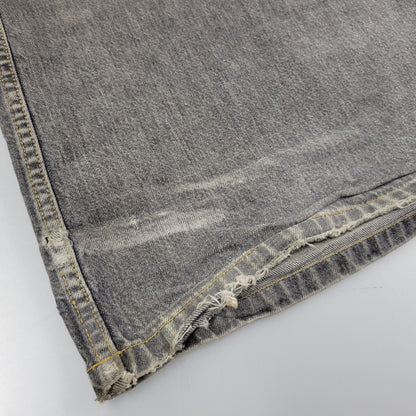 【現状渡し品】【メンズ】 WASHED DENIM WIDE PANTS JLS-02-23 ウォッシュド デニム ワイド パンツ ボトムス 151-260123-as-15-izu サイズ：44 カラー：ブラック 万代Net店