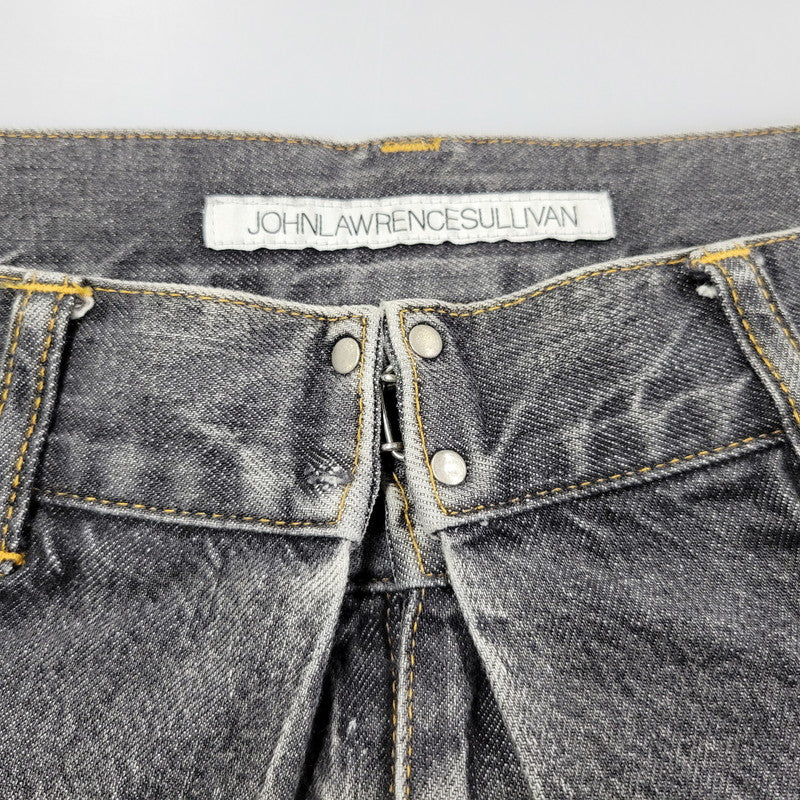 【現状渡し品】【メンズ】 WASHED DENIM WIDE PANTS JLS-02-23 ウォッシュド デニム ワイド パンツ ボトムス 151-260123-as-15-izu サイズ：44 カラー：ブラック 万代Net店
