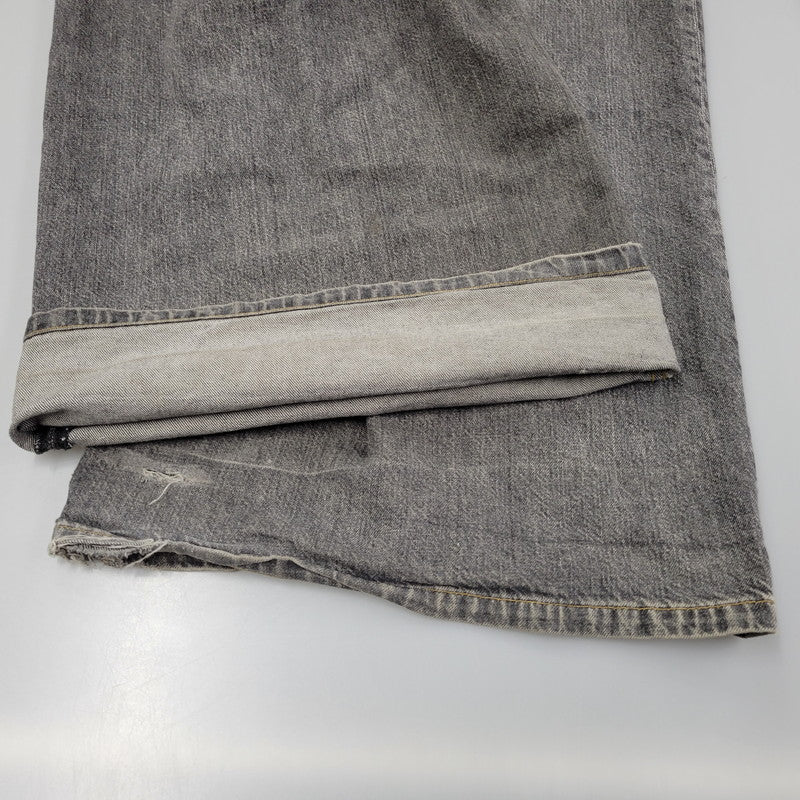 【現状渡し品】【メンズ】 WASHED DENIM WIDE PANTS JLS-02-23 ウォッシュド デニム ワイド パンツ ボトムス 151-260123-as-15-izu サイズ：44 カラー：ブラック 万代Net店
