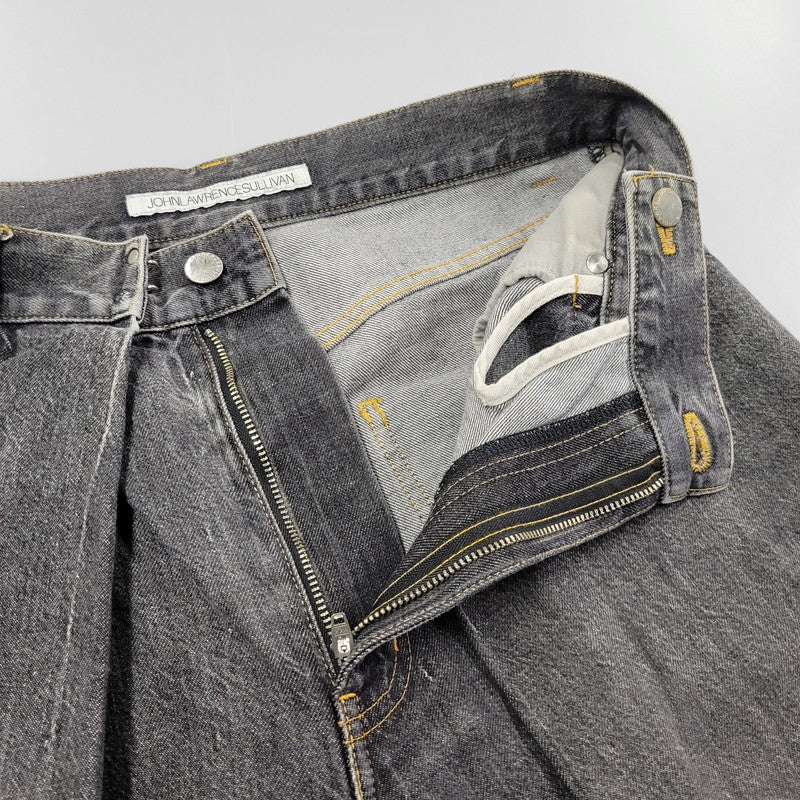 【現状渡し品】【メンズ】 WASHED DENIM WIDE PANTS JLS-02-23 ウォッシュド デニム ワイド パンツ ボトムス 151-260123-as-15-izu サイズ：44 カラー：ブラック 万代Net店