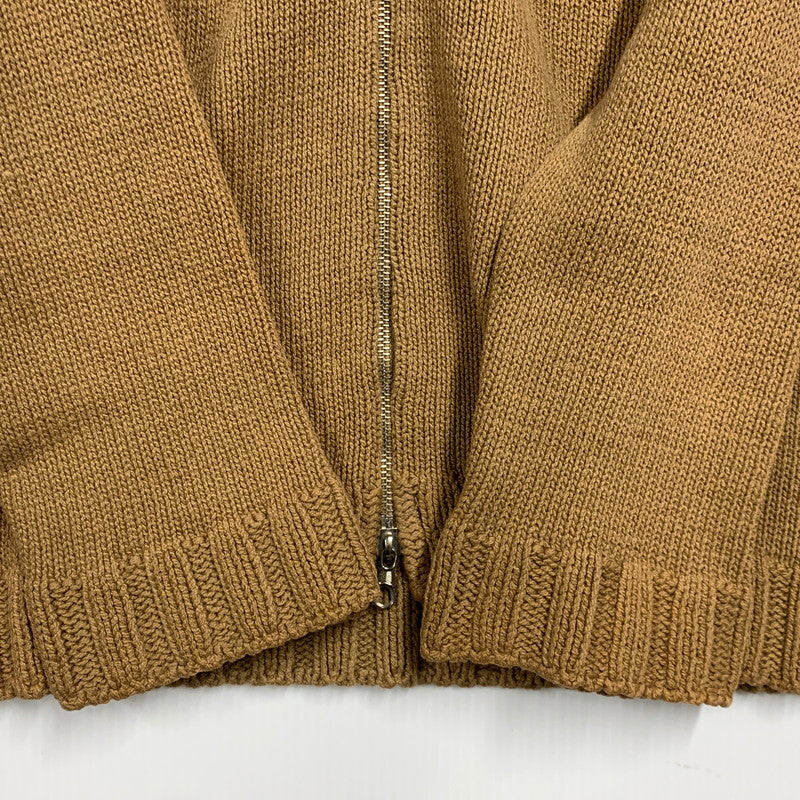 【中古品】【メンズ】 3451-6036 イングランド製 ライカ期 ZIP KNIT POLO CARDIGAN ジップ ニット ポロ　カーディガン トップス 長袖 141-260127-ya-05-izu サイズ：M カラー：ブラウン 万代Net店