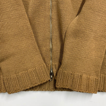 【中古品】【メンズ】 3451-6036 イングランド製 ライカ期 ZIP KNIT POLO CARDIGAN ジップ ニット ポロ　カーディガン トップス 長袖 141-260127-ya-05-izu サイズ：M カラー：ブラウン 万代Net店