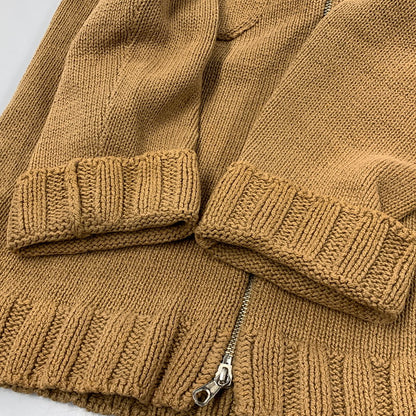 【中古品】【メンズ】 3451-6036 イングランド製 ライカ期 ZIP KNIT POLO CARDIGAN ジップ ニット ポロ　カーディガン トップス 長袖 141-260127-ya-05-izu サイズ：M カラー：ブラウン 万代Net店