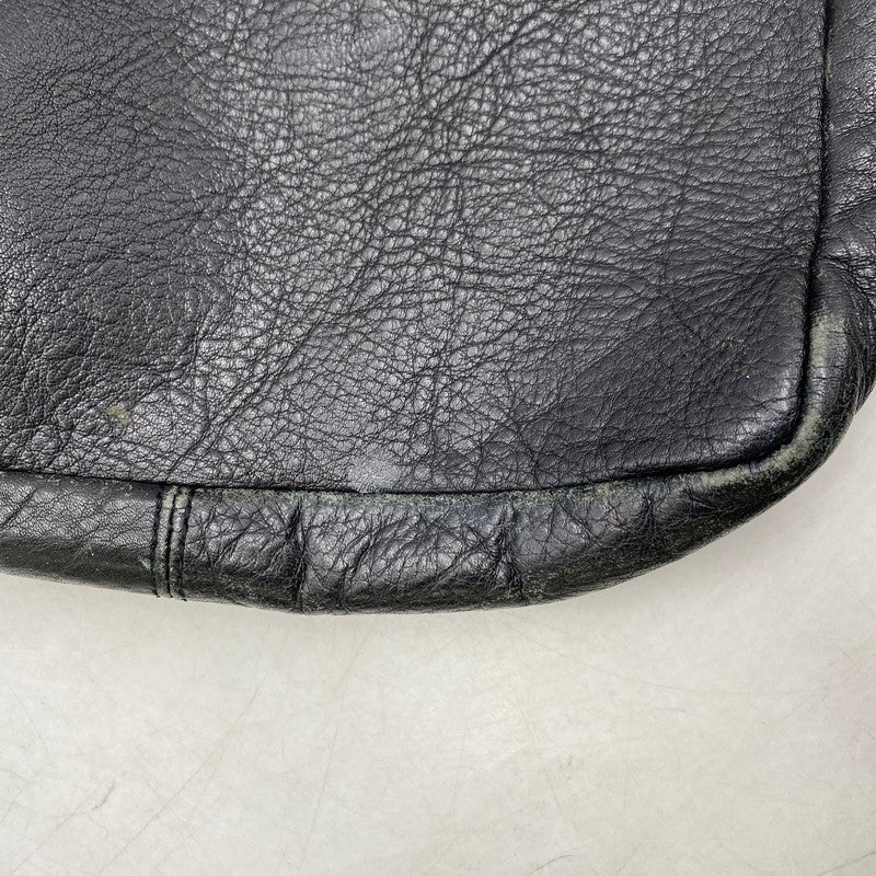 【現状渡し品】【メンズ/レディース】 LEATHER SHOULDER BAG レザー ショルダーバッグ カバン 鞄 180-260121-as-01-izu カラー：ブラック 万代Net店