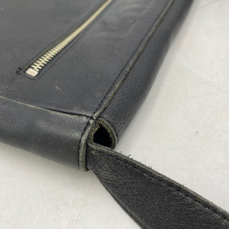 【現状渡し品】【メンズ/レディース】 LEATHER SHOULDER BAG レザー ショルダーバッグ カバン 鞄 180-260121-as-01-izu カラー：ブラック 万代Net店