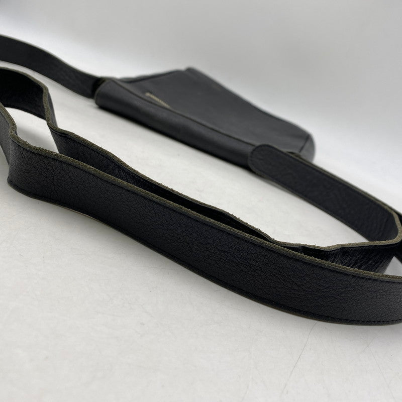 【現状渡し品】【メンズ/レディース】 LEATHER SHOULDER BAG レザー ショルダーバッグ カバン 鞄 180-260121-as-01-izu カラー：ブラック 万代Net店