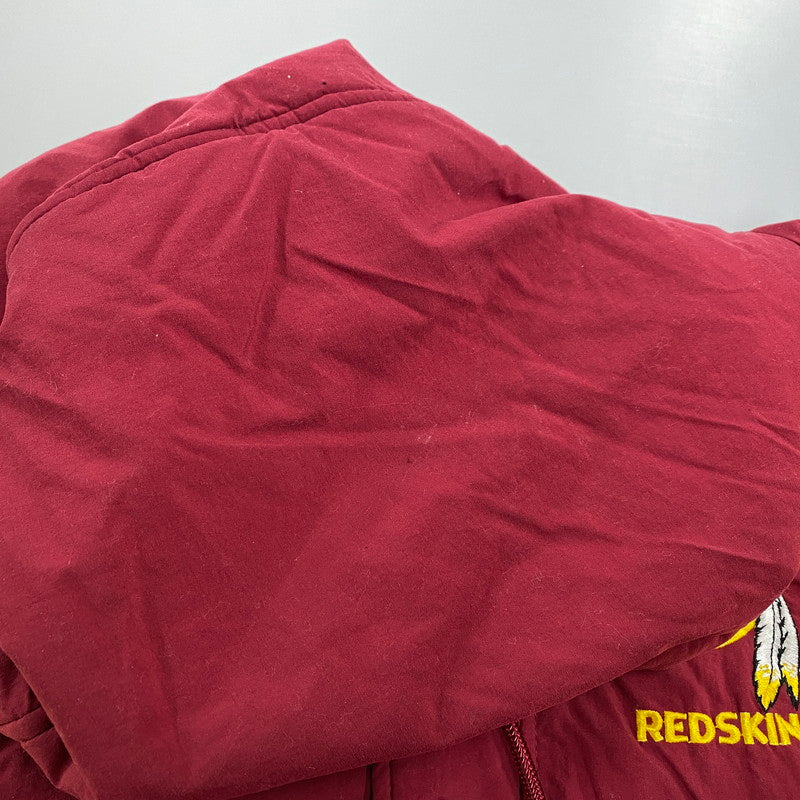 【現状渡し品】【メンズ】 STARTER × NFL スターター バイ エヌエフエル90S 台湾製"REDSKINS"レッドスキンズ NYLON HOODED DOWN JACKET ナイロン フーデッド ダウン ジャケット アウター 146-260123-mh-02-izu サイズ：L カラー：ワインレッド/イエロー 万代Net店