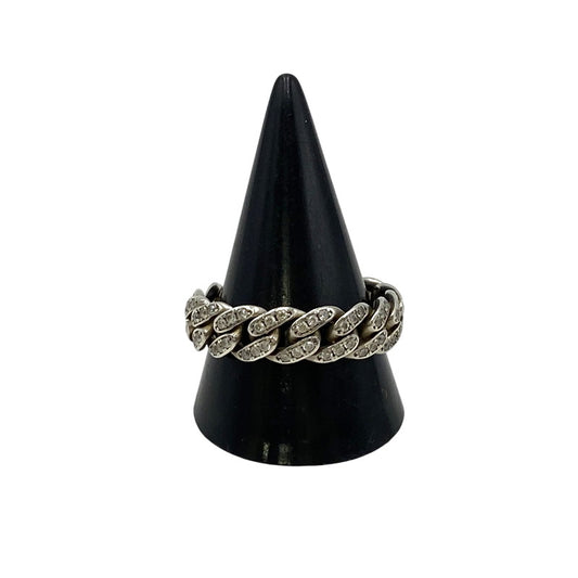 【中古品】【メンズ/レディース】 S925 ジルコニア CHAIN RING チェーンリング アクセサリー リング 193-260126-yn-08-izu カラー：シルバー 万代Net店