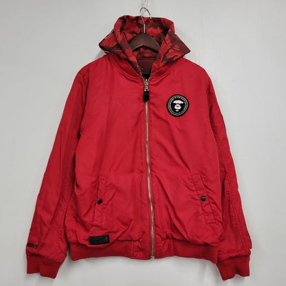 【現状渡し品】【メンズ】 AAPE BY A BATHING APE エーエイプバイアベイシングエイプ REVERSIBLE ZIP UP HOODIE AAPLJM7196XXA リバーシブル ジップアップ フーディー パーカー 142-260125-as-05-izu サイズ：L カラー：レッド 万代Net店