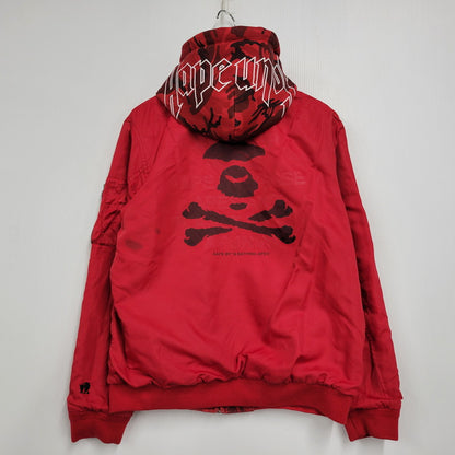 【現状渡し品】【メンズ】 AAPE BY A BATHING APE エーエイプバイアベイシングエイプ REVERSIBLE ZIP UP HOODIE AAPLJM7196XXA リバーシブル ジップアップ フーディー パーカー 142-260125-as-05-izu サイズ：L カラー：レッド 万代Net店