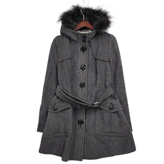 【中古品】【レディース】 FUR WOOL COAT FNF05-716-08 ファー ウール コート アウター 168-260125-as-08-izu サイズ：40 カラー：グレー 万代Net店