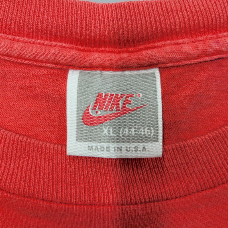 【中古品】【メンズ】 銀タグ USA製 AIR JORDAN PRINT エア ジョーダン プリント S/S ショートスリーブ TEE Tシャツ トップス 半袖 146-260127-ya-11-izu サイズ：XL カラー：レッド 万代Net店