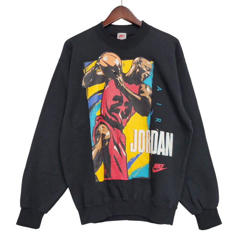 【中古品】【メンズ】 JORDAN PRINT SWEAT ジョーダン プリント スウェット 銀タグ 日本製 長袖 トップス 146-260125-as-04-izu サイズ：L カラー：ブラック 万代Net店