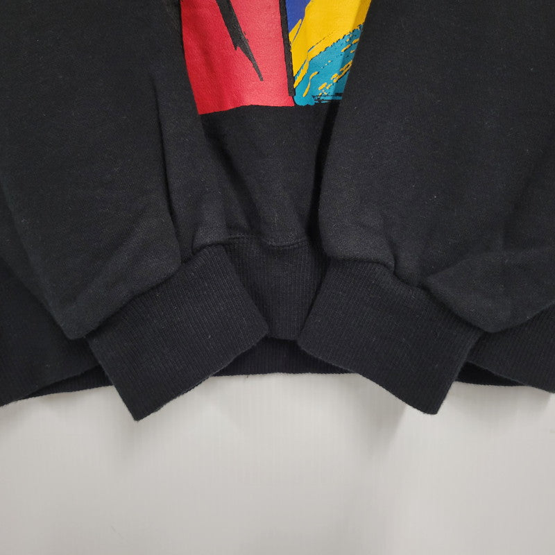 【中古品】【メンズ】 JORDAN PRINT SWEAT ジョーダン プリント スウェット 銀タグ 日本製 長袖 トップス 146-260125-as-04-izu サイズ：L カラー：ブラック 万代Net店