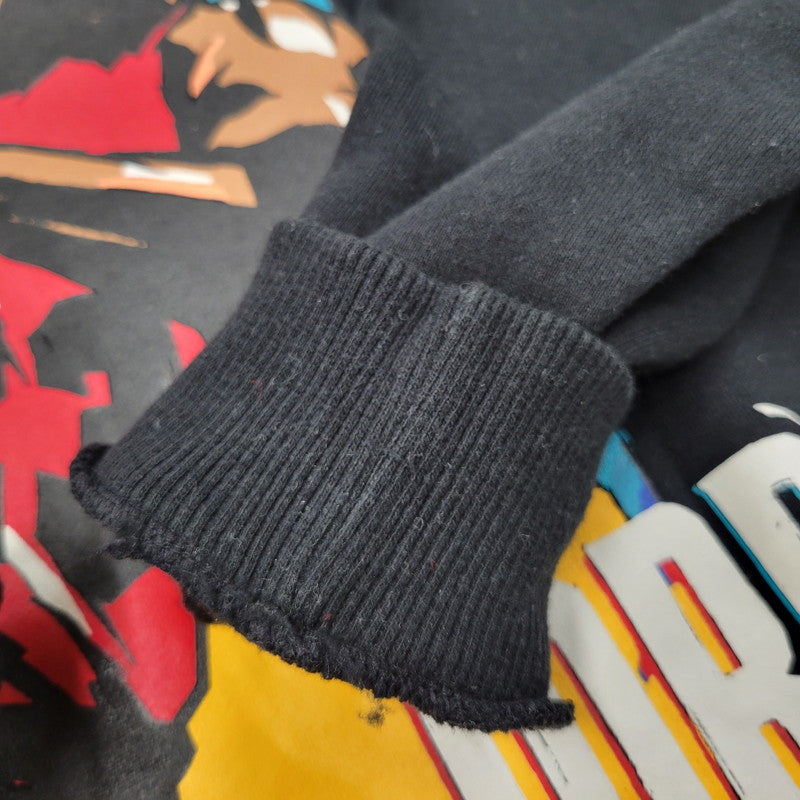 【中古品】【メンズ】 JORDAN PRINT SWEAT ジョーダン プリント スウェット 銀タグ 日本製 長袖 トップス 146-260125-as-04-izu サイズ：L カラー：ブラック 万代Net店