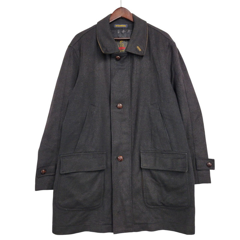【現状渡し品】【メンズ】 STEINBOCK スタインボック イタリア製 SOUTIEN COLLAR COAT ステンカラーコートアウター 146-260125-tt-05-izu サイズ：50 カラー：ブラック 万代Net店