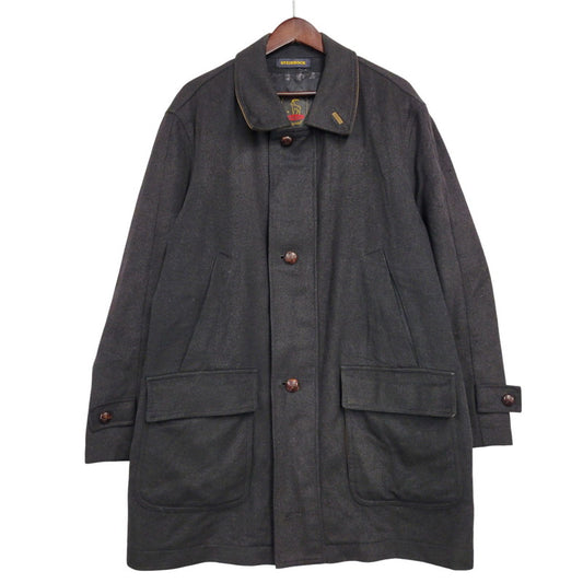 【現状渡し品】【メンズ】 STEINBOCK スタインボック イタリア製 SOUTIEN COLLAR COAT ステンカラーコートアウター 146-260125-tt-05-izu サイズ：50 カラー：ブラック 万代Net店