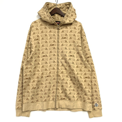 【中古品】【メンズ】 HUF ハフ ×ICECREAM アイスクリーム FL00199 RUNNING DOG FULL ZIP HOODED SWEATSHIRT ランニングドッグフルジップフーデッド スウェットシャツ 142-260128-tt-13-izu サイズ：L カラー：ベージュ 万代Net店