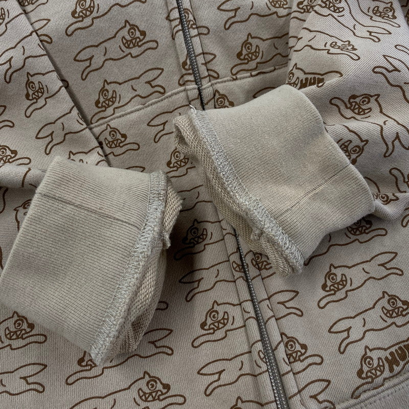 【中古品】【メンズ】 HUF ハフ ×ICECREAM アイスクリーム FL00199 RUNNING DOG FULL ZIP HOODED SWEATSHIRT ランニングドッグフルジップフーデッド スウェットシャツ 142-260128-tt-13-izu サイズ：L カラー：ベージュ 万代Net店