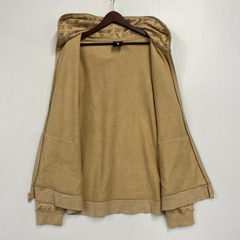 【中古品】【メンズ】 HUF ハフ ×ICECREAM アイスクリーム FL00199 RUNNING DOG FULL ZIP HOODED SWEATSHIRT ランニングドッグフルジップフーデッド スウェットシャツ 142-260128-tt-13-izu サイズ：L カラー：ベージュ 万代Net店