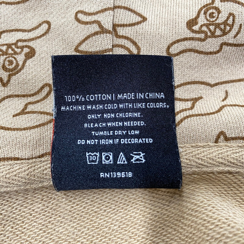 【中古品】【メンズ】 HUF ハフ ×ICECREAM アイスクリーム FL00199 RUNNING DOG FULL ZIP HOODED SWEATSHIRT ランニングドッグフルジップフーデッド スウェットシャツ 142-260128-tt-13-izu サイズ：L カラー：ベージュ 万代Net店