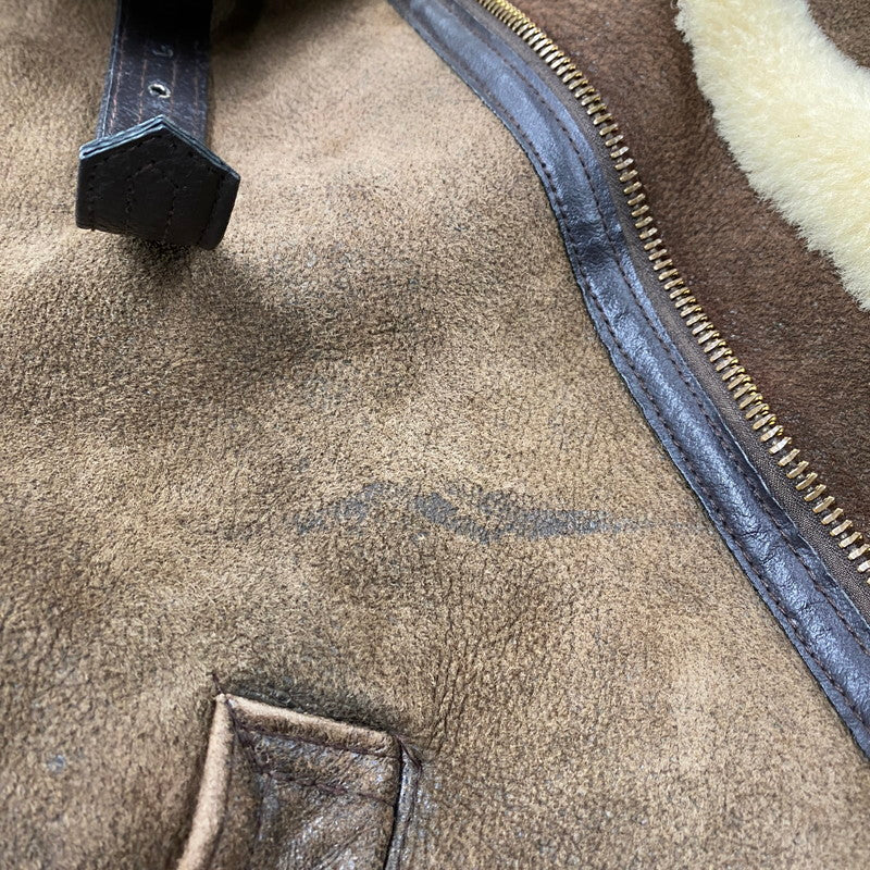 【中古品】【メンズ】 33H5595 USA製 B-3 MOUTON FLIGHT JACKET ビースリー マウンテン フライト ジャケット アウター 146-260126-cs-19-izu サイズ：36 カラー：ブラウン 万代Net店