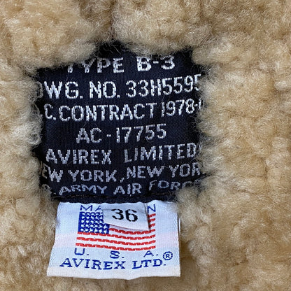 【中古品】【メンズ】 33H5595 USA製 B-3 MOUTON FLIGHT JACKET ビースリー マウンテン フライト ジャケット アウター 146-260126-cs-19-izu サイズ：36 カラー：ブラウン 万代Net店