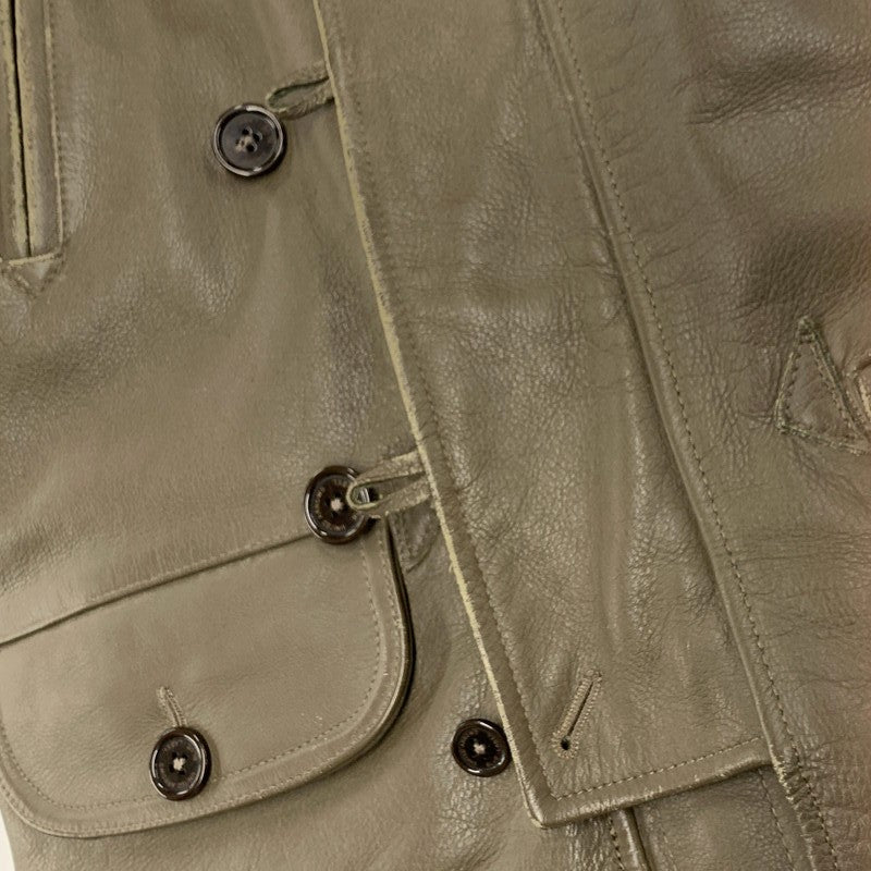 【現状渡し品】【メンズ】 UNITED ARROWS BLUE LABEL ユナイテッドアローズ ブルーレーベル 1225-199-4360 N-3B LEATHER COAT レザー コート アウター 147-260127-yn-06-izu サイズ：S カラー：オリーブ 万代Net店