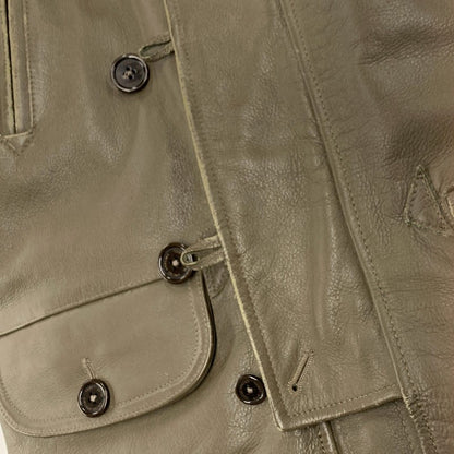 【現状渡し品】【メンズ】 UNITED ARROWS BLUE LABEL ユナイテッドアローズ ブルーレーベル 1225-199-4360 N-3B LEATHER COAT レザー コート アウター 147-260127-yn-06-izu サイズ：S カラー：オリーブ 万代Net店