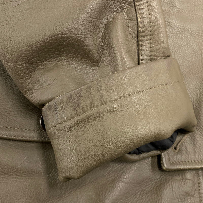 【現状渡し品】【メンズ】 UNITED ARROWS BLUE LABEL ユナイテッドアローズ ブルーレーベル 1225-199-4360 N-3B LEATHER COAT レザー コート アウター 147-260127-yn-06-izu サイズ：S カラー：オリーブ 万代Net店