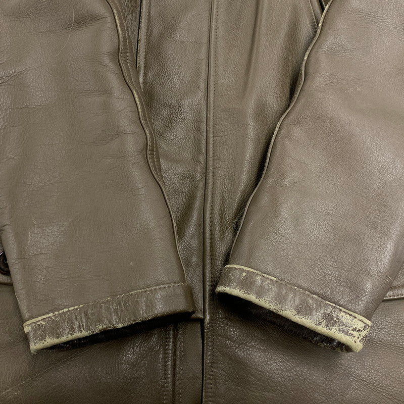 【現状渡し品】【メンズ】 UNITED ARROWS BLUE LABEL ユナイテッドアローズ ブルーレーベル 1225-199-4360 N-3B LEATHER COAT レザー コート アウター 147-260127-yn-06-izu サイズ：S カラー：オリーブ 万代Net店