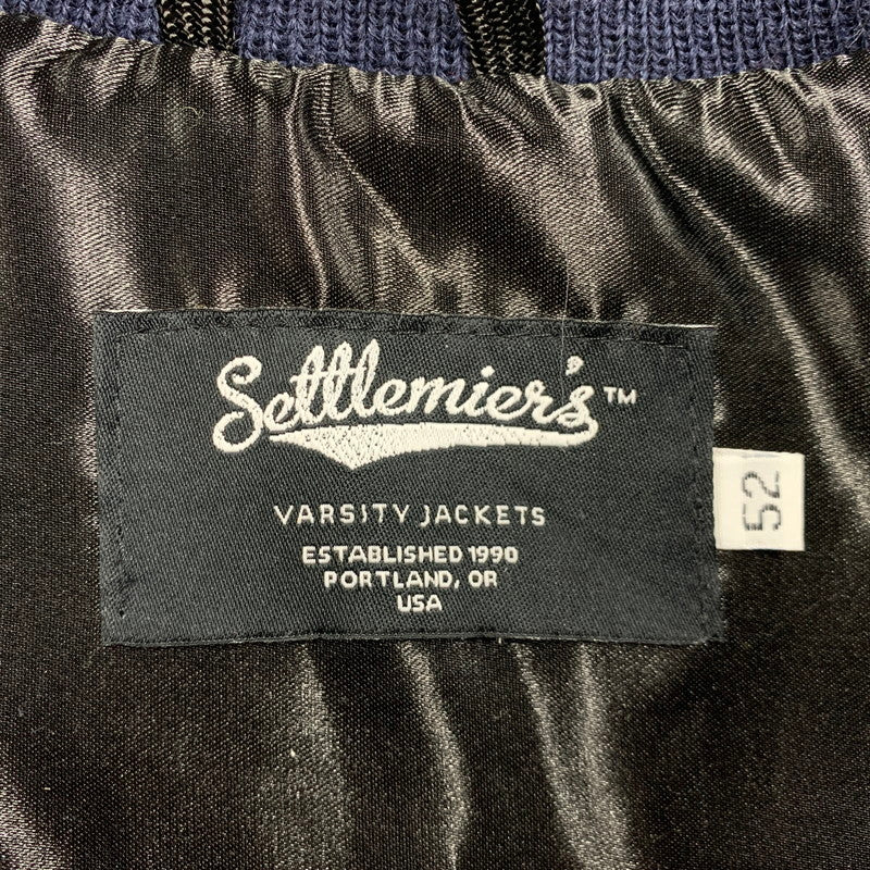 【中古品】【メンズ】 SETTLEMIERS セトルマイアーズ WOOL VARSITY JACKET ウール バーシティ ジャケット アウター 145-260126-cs-10-izu サイズ：52 カラー：ネイビー 万代Net店