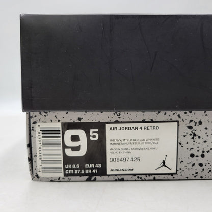 【中古品】【メンズ】 308497-425 AIR JORDAN 4 RETRO DUNK FROM ABOVE エアジョーダン4 レトロ ダンクフロムアバブ スニーカー 靴 160-260128-tt-05-izu サイズ：27.5cm カラー：MID NAVY/MTLLC GLD-GLD LF-WHITE 万代Net店