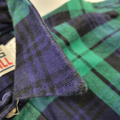 【中古品】【メンズ】 BIG BILL ビッグビル BLOCK CHECK SHIRT ブロック チェック シャツ トップス 長袖 146-260128-kh-02-izu サイズ：M カラー：グリーン×ネイビー 万代Net店
