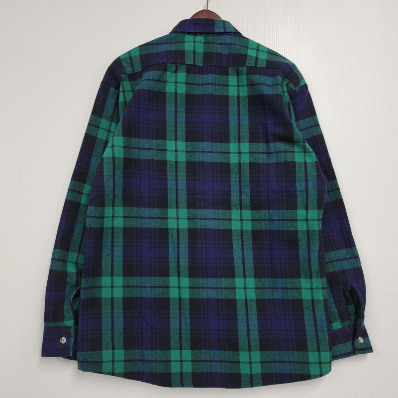 【中古品】【メンズ】 BIG BILL ビッグビル BLOCK CHECK SHIRT ブロック チェック シャツ トップス 長袖 146-260128-kh-02-izu サイズ：M カラー：グリーン×ネイビー 万代Net店