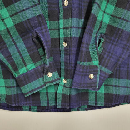 【中古品】【メンズ】 BIG BILL ビッグビル BLOCK CHECK SHIRT ブロック チェック シャツ トップス 長袖 146-260128-kh-02-izu サイズ：M カラー：グリーン×ネイビー 万代Net店