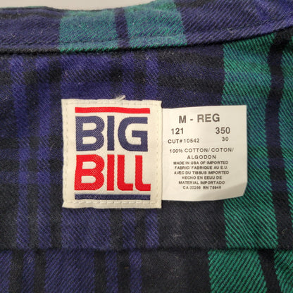 【中古品】【メンズ】 BIG BILL ビッグビル BLOCK CHECK SHIRT ブロック チェック シャツ トップス 長袖 146-260128-kh-02-izu サイズ：M カラー：グリーン×ネイビー 万代Net店