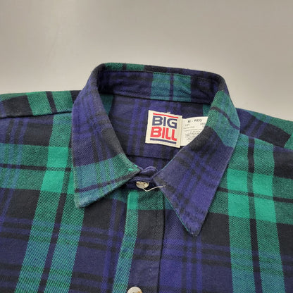 【中古品】【メンズ】 BIG BILL ビッグビル BLOCK CHECK SHIRT ブロック チェック シャツ トップス 長袖 146-260128-kh-02-izu サイズ：M カラー：グリーン×ネイビー 万代Net店