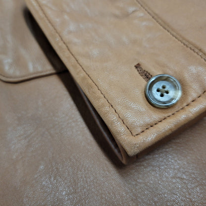 【中古品】【メンズ】 90S LEATHER CAR COAT レザー カー コート アウター 146-260127-cs-06-izu サイズ：L カラー：ブラウン 万代Net店