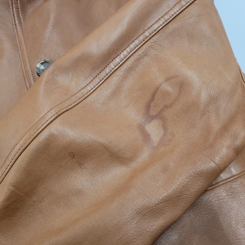 【中古品】【メンズ】 90S LEATHER CAR COAT レザー カー コート アウター 146-260127-cs-06-izu サイズ：L カラー：ブラウン 万代Net店
