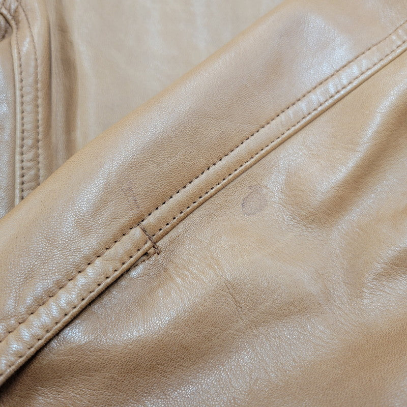 【中古品】【メンズ】 90S LEATHER CAR COAT レザー カー コート アウター 146-260127-cs-06-izu サイズ：L カラー：ブラウン 万代Net店