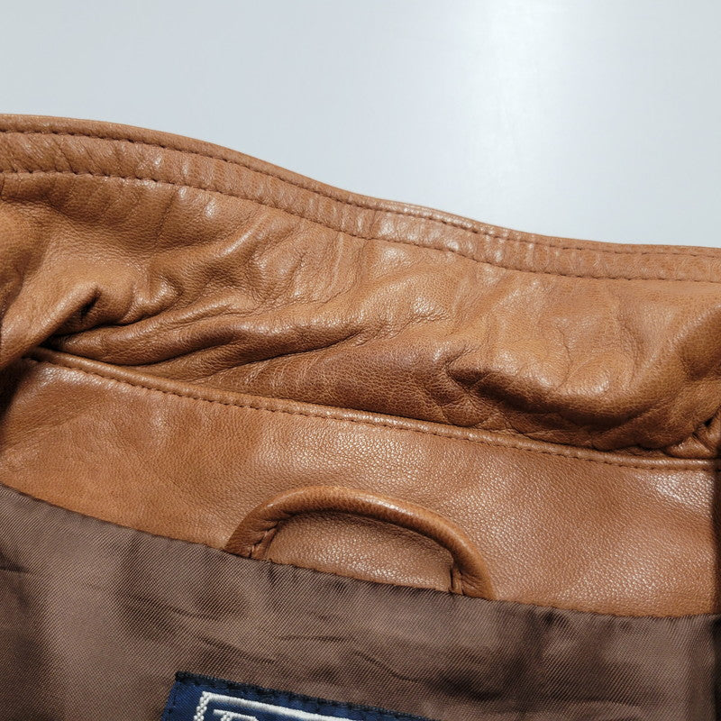 【中古品】【メンズ】 90S LEATHER CAR COAT レザー カー コート アウター 146-260127-cs-06-izu サイズ：L カラー：ブラウン 万代Net店