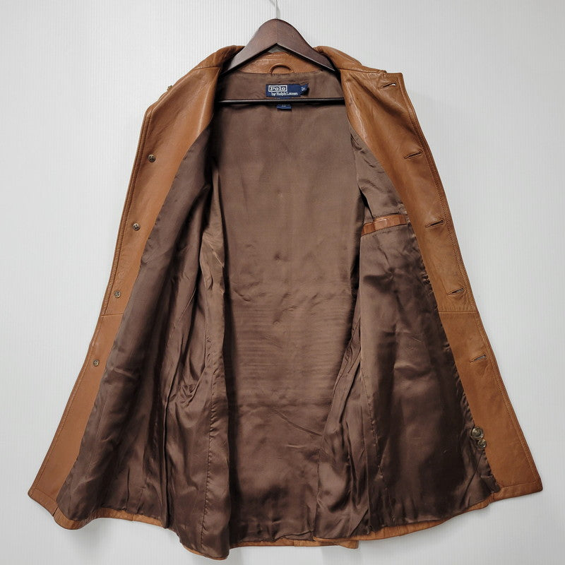 【中古品】【メンズ】 90S LEATHER CAR COAT レザー カー コート アウター 146-260127-cs-06-izu サイズ：L カラー：ブラウン 万代Net店