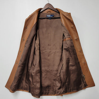 【中古品】【メンズ】 90S LEATHER CAR COAT レザー カー コート アウター 146-260127-cs-06-izu サイズ：L カラー：ブラウン 万代Net店