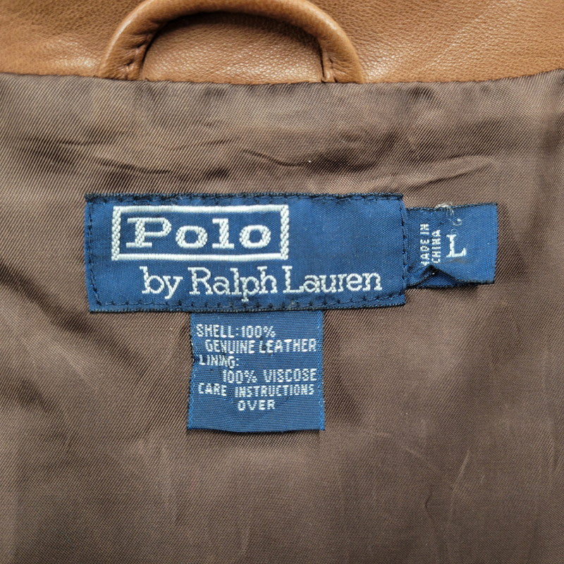【中古品】【メンズ】 90S LEATHER CAR COAT レザー カー コート アウター 146-260127-cs-06-izu サイズ：L カラー：ブラウン 万代Net店