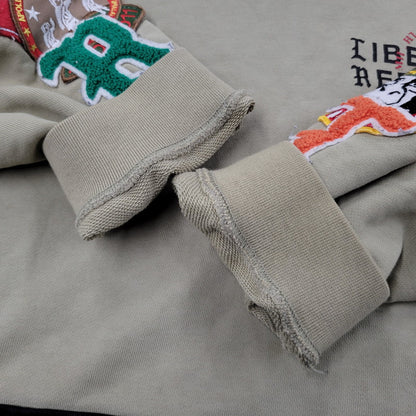 【中古品】【メンズ】 LIBERE リベーレ LIMITED WAPPEN HOODIE リミテッド ワッペン フーディー パーカー トップス 長袖 142-260128-kh-05-izu サイズ：L カラー：オリーブ 万代Net店
