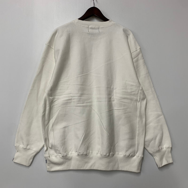 【中古美品】【メンズ】 SAPEUR サプール A0025-407 CHIDORI PATTERN CREW NECK SWEATSHIRT チドリ パターン クルーネック スウェットシャツ トップス 長袖 142-260126-cs-08-izu サイズ：XL カラー：ホワイト 万代Net店