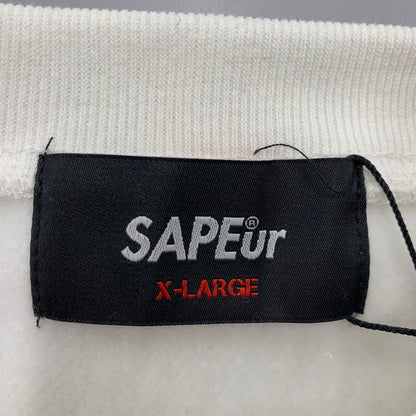 【中古美品】【メンズ】 SAPEUR サプール A0025-407 CHIDORI PATTERN CREW NECK SWEATSHIRT チドリ パターン クルーネック スウェットシャツ トップス 長袖 142-260126-cs-08-izu サイズ：XL カラー：ホワイト 万代Net店