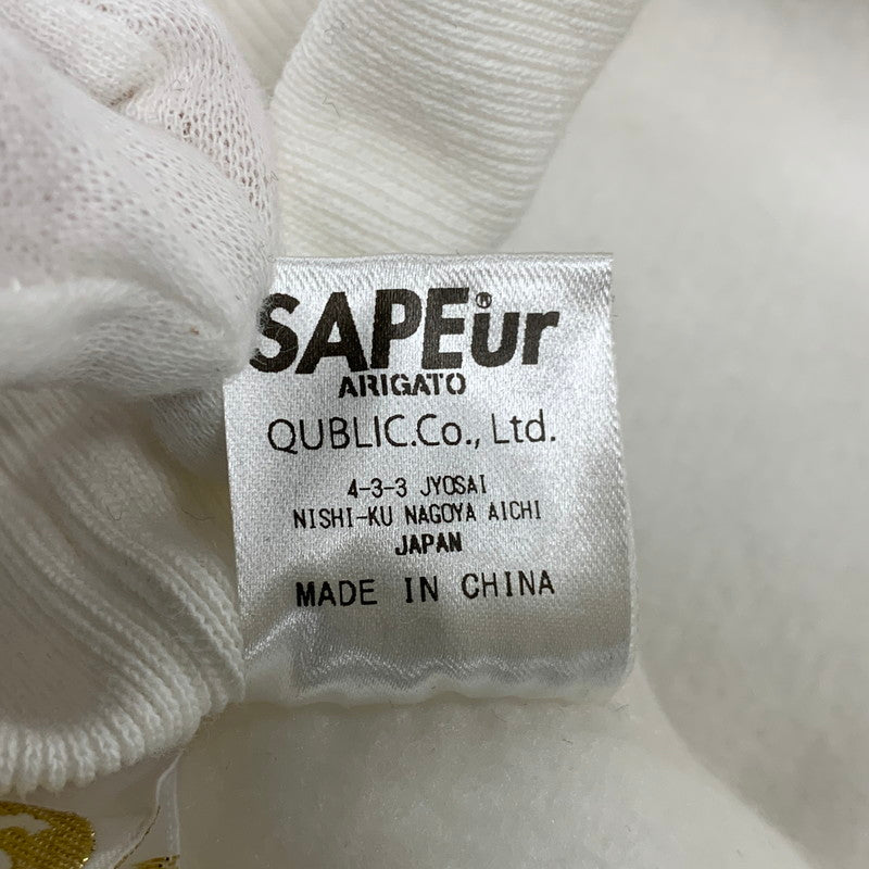 【中古美品】【メンズ】 SAPEUR サプール A0025-407 CHIDORI PATTERN CREW NECK SWEATSHIRT チドリ パターン クルーネック スウェットシャツ トップス 長袖 142-260126-cs-08-izu サイズ：XL カラー：ホワイト 万代Net店