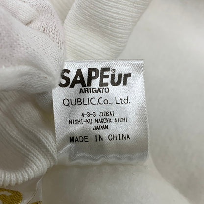 【中古美品】【メンズ】 SAPEUR サプール A0025-407 CHIDORI PATTERN CREW NECK SWEATSHIRT チドリ パターン クルーネック スウェットシャツ トップス 長袖 142-260126-cs-08-izu サイズ：XL カラー：ホワイト 万代Net店